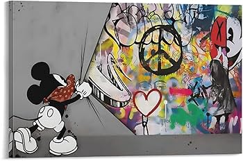 Amazon.co.jp: バンクシー アートパネル Banksy ストリート ディズニー